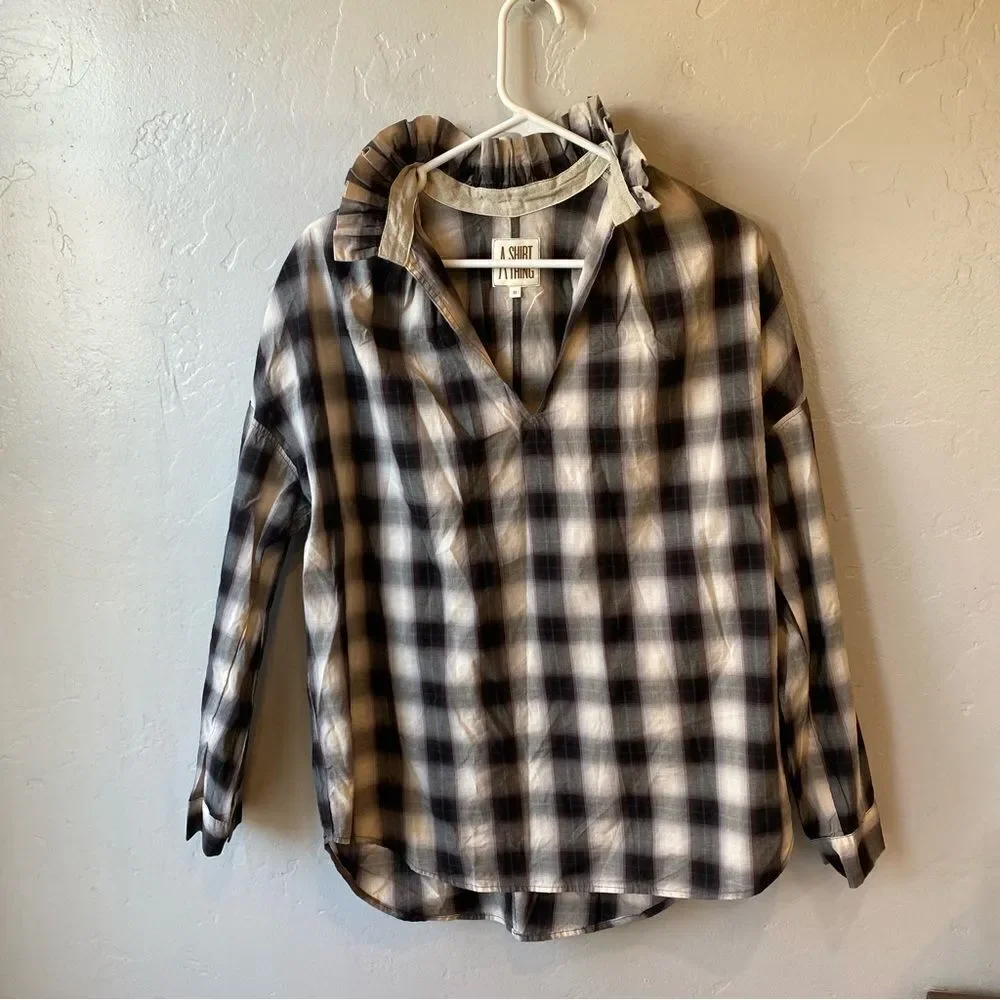 A Shirt Thing Penelope Plaid Shirt in Espresso